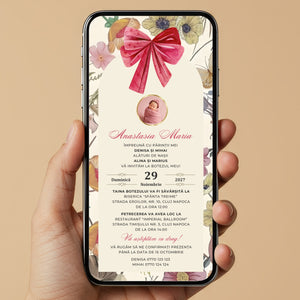 Invitatie Botez Velvet, Format Digital-BalloonEvents.ro