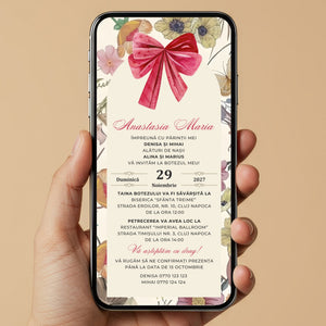 Invitatie Botez Velvet, Format Digital