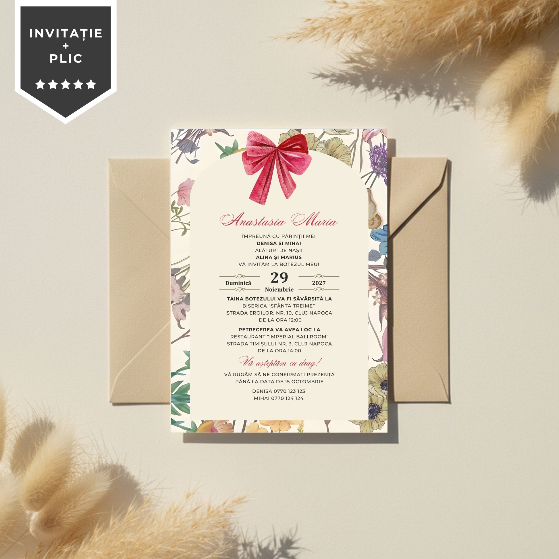 Invitatie Botez Velvet, Format Digital-BalloonEvents.ro