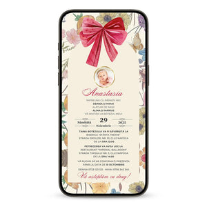 Invitatie Botez Velvet, Format Digital-BalloonEvents.ro