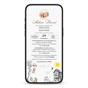 Invitatie Botez Winnie, Format Digital-BalloonEvents.ro