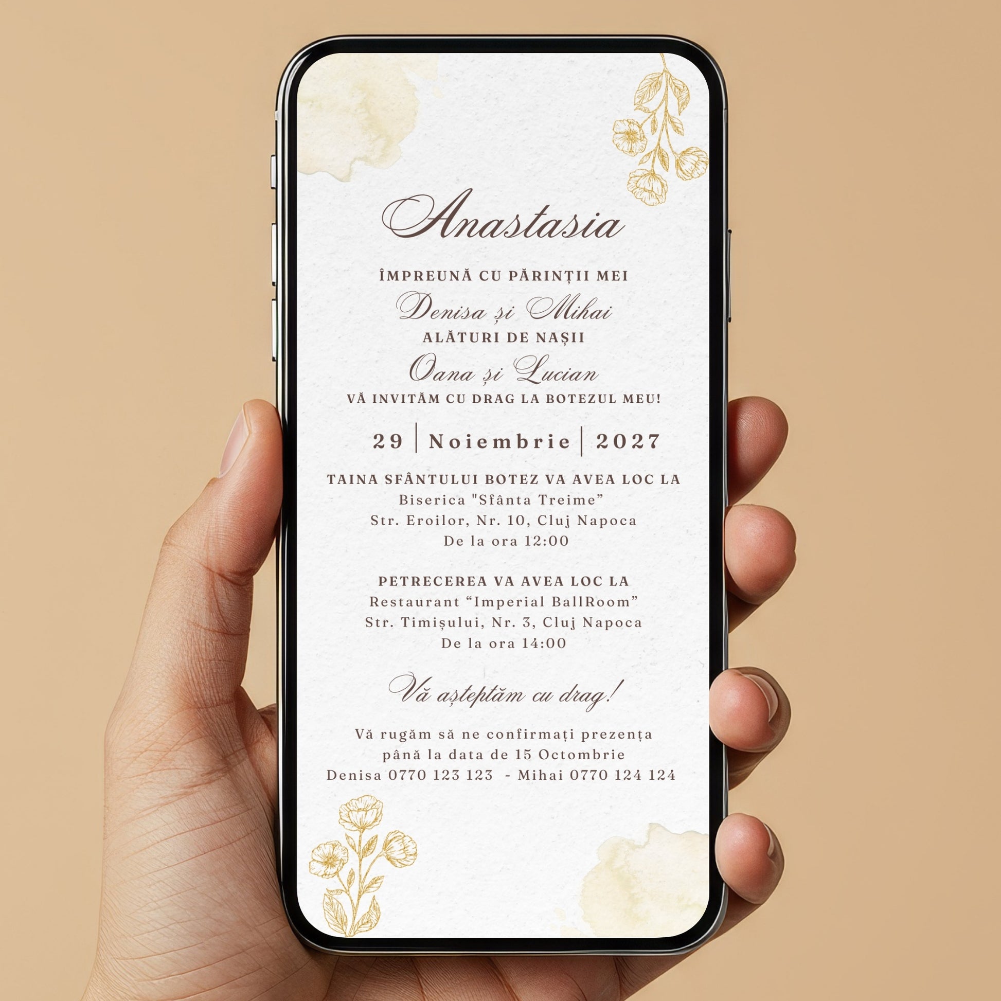 Invitatie Botez Wonderful, Format Digital-BalloonEvents.ro