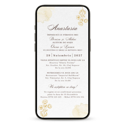 Invitatie Botez Wonderful, Format Digital-BalloonEvents.ro