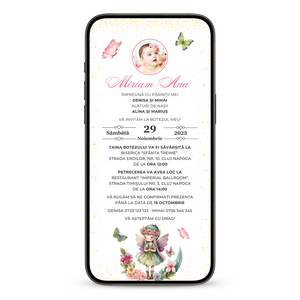 Invitatie Botez Zana Florilor, Format Digital