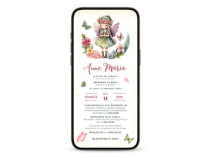 Invitatie Botez Zana Florilor, Format Digital