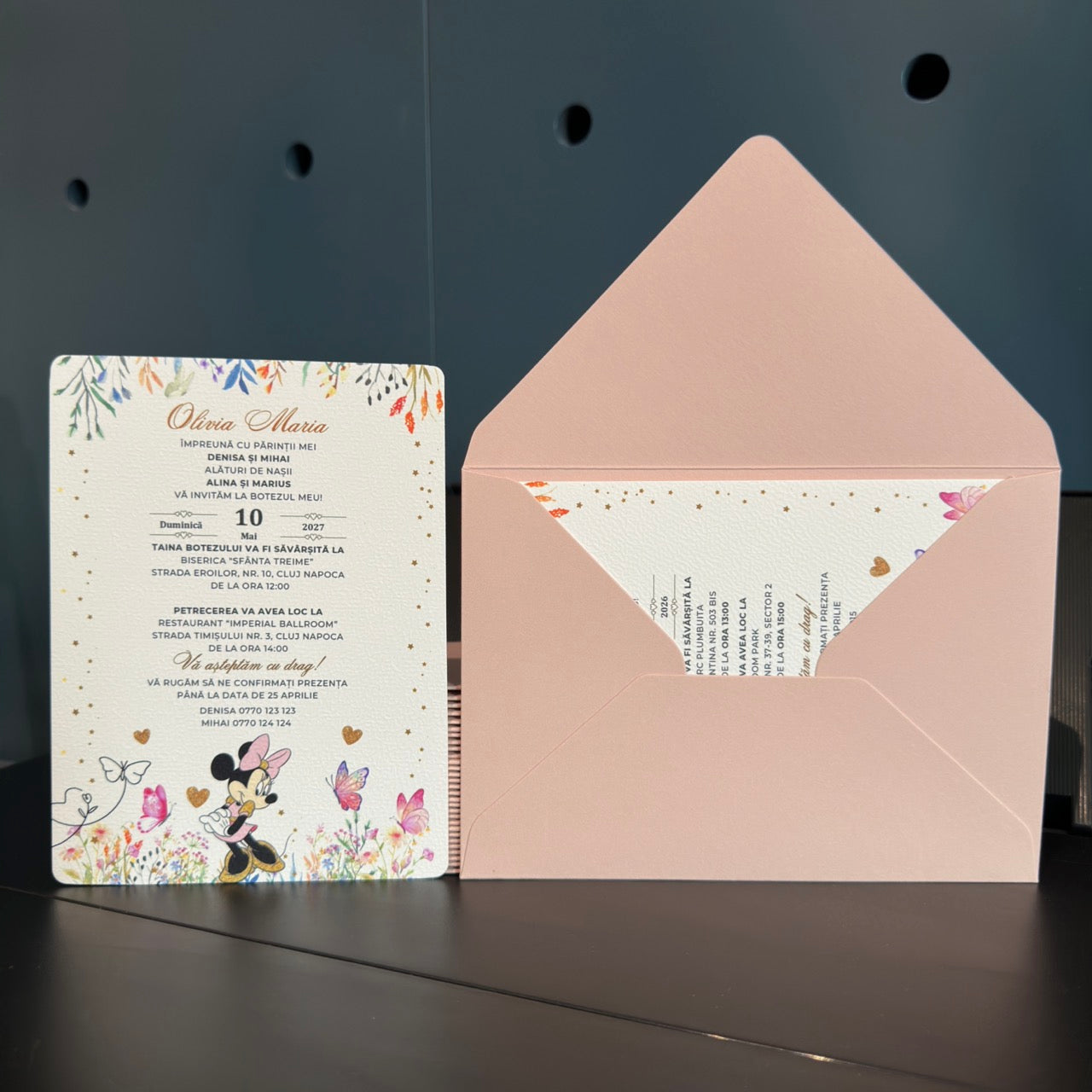 Invitatie Hartie Texturata Premium + Plic Cartonat (Print - Minim 30 Buc)