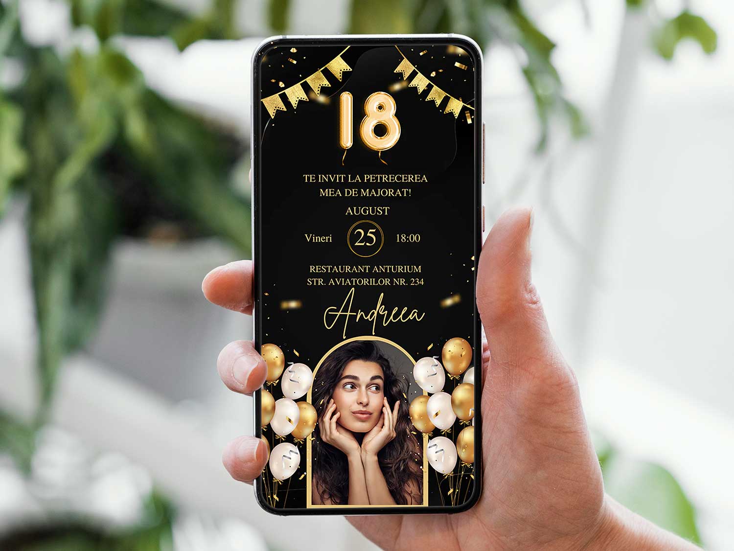 Invitatie Majorat Gorgeous, Format Digital