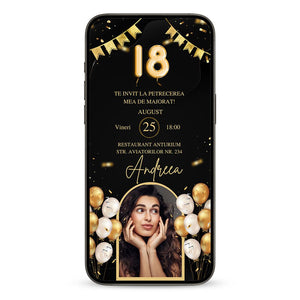 Invitatie Majorat Gorgeous, Format Digital-BalloonEvents.ro