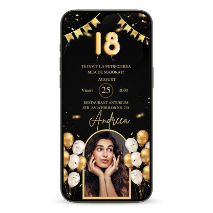 Invitatie Majorat Gorgeous, Format Digital-BalloonEvents.ro