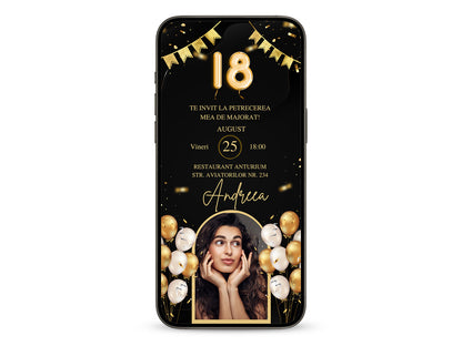 Invitatie Majorat Gorgeous, Format Digital