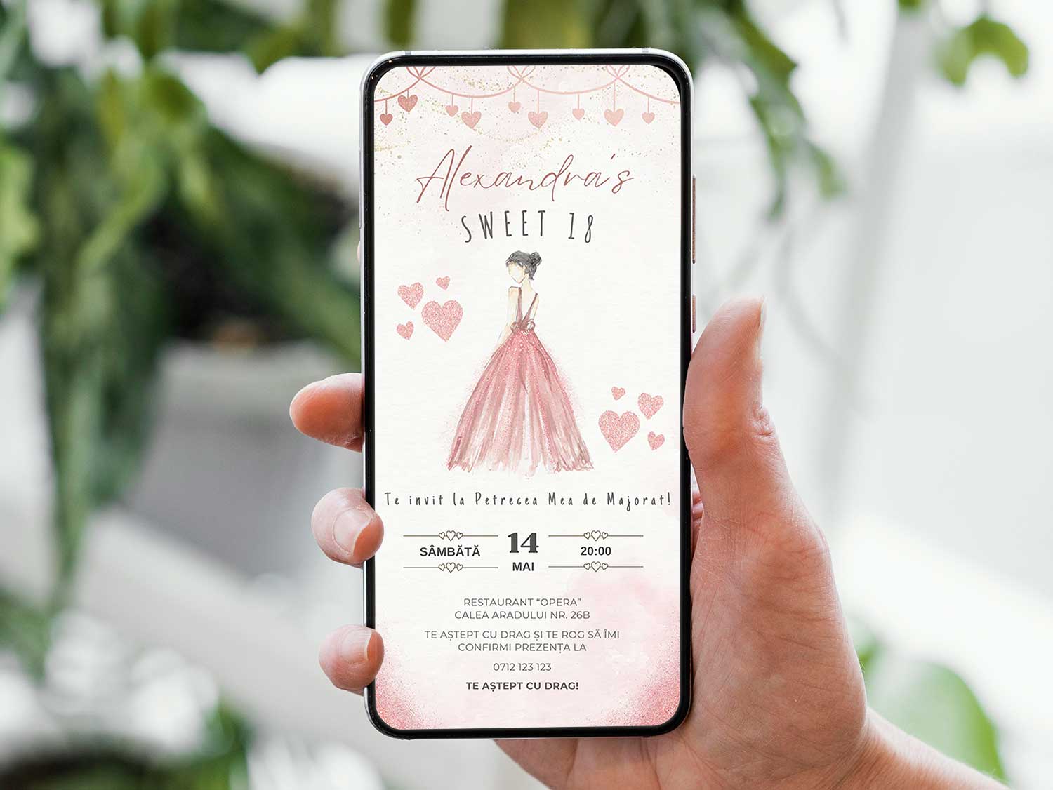 Invitatie Majorat Princess, Format Digital