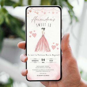 Invitatie Majorat Princess, Format Digital-BalloonEvents.ro