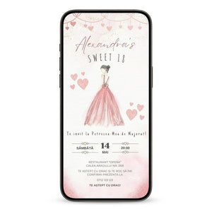 Invitatie Majorat Princess, Format Digital-BalloonEvents.ro