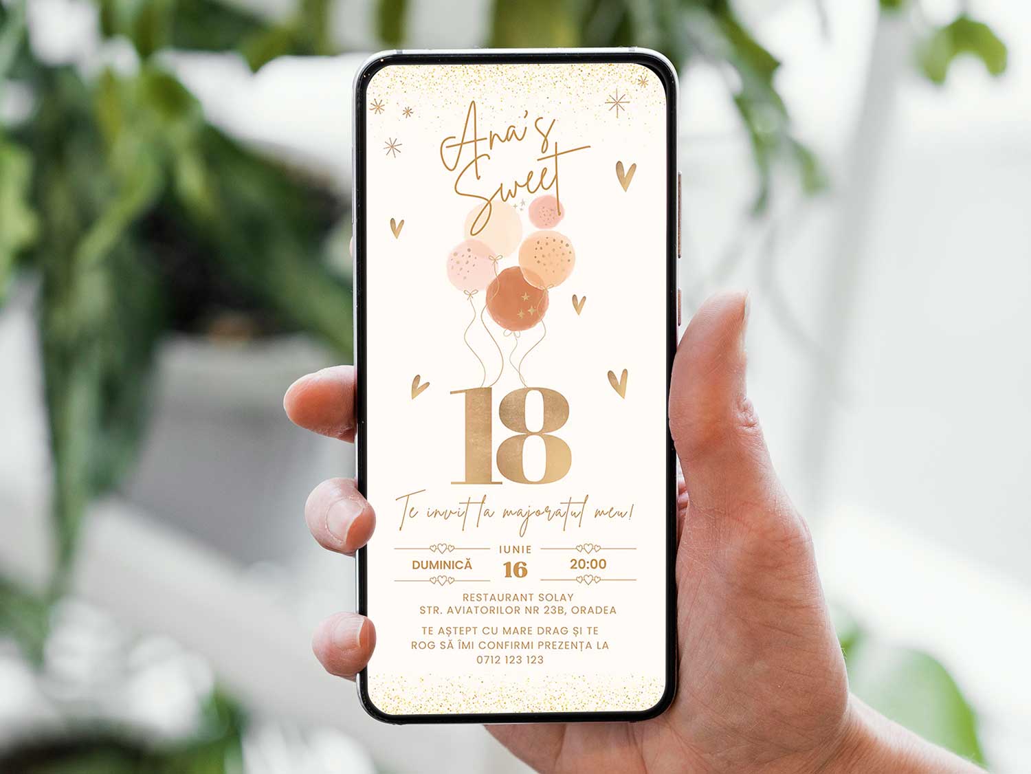 Invitatie Majorat Sweet, Format Digital