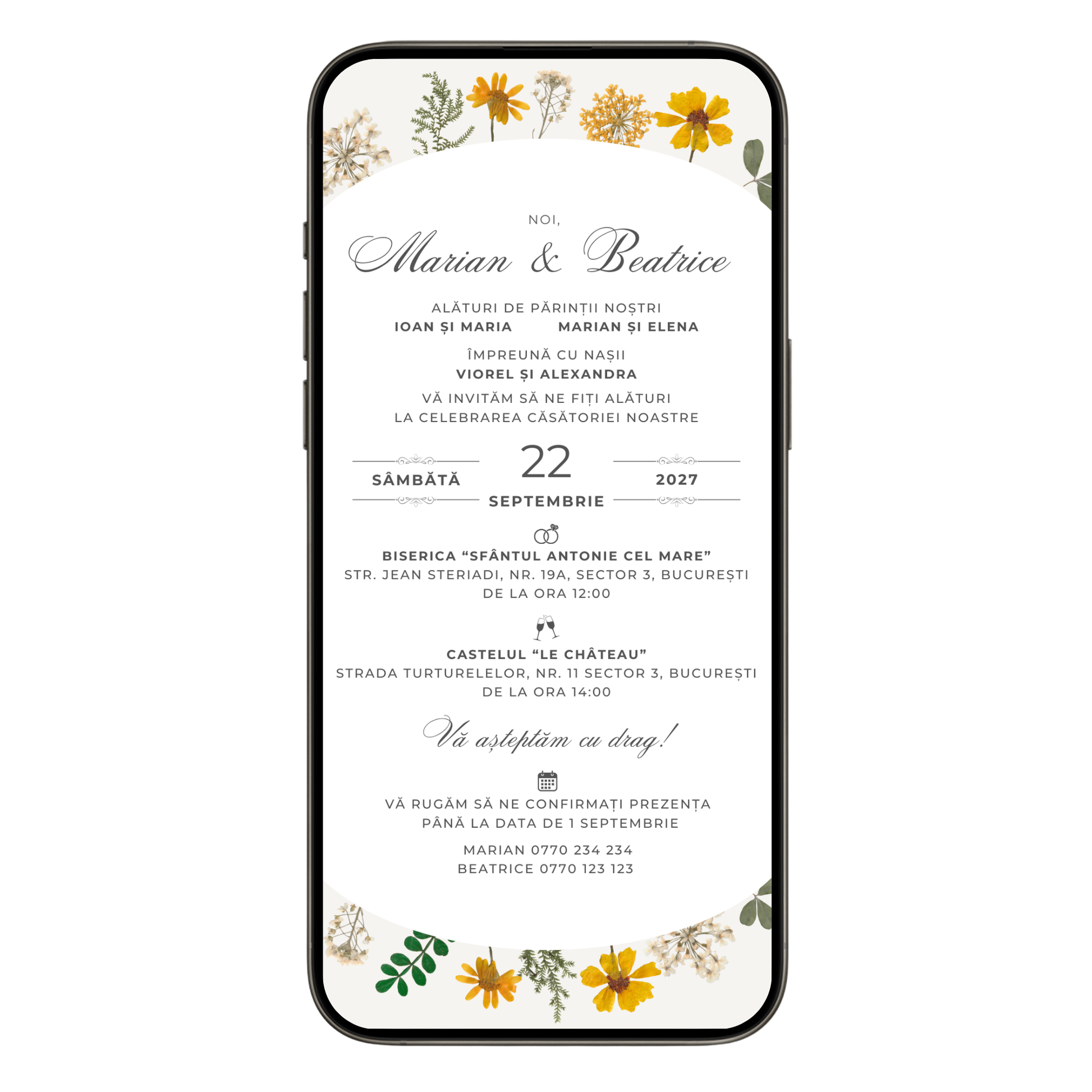 Invitatie Nunta Bliss Time, Format Digital