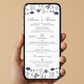 Invitatie Cununie Civila Blue Flowers, Format Digital