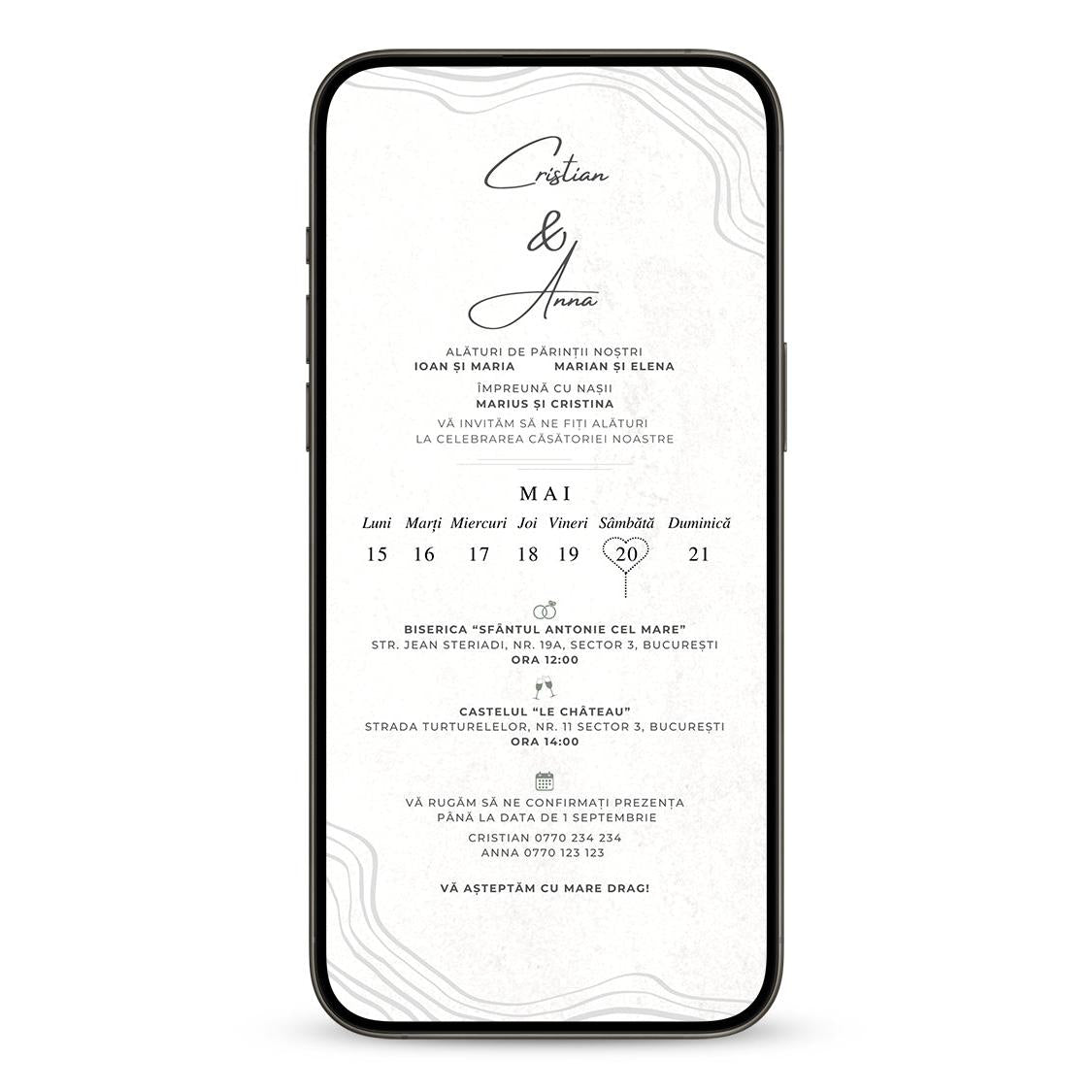 Invitatie Nunta Calendar, Format Digital-BalloonEvents.ro