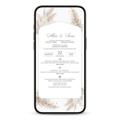 Invitatie Nunta Clasic, Format Digital-BalloonEvents.ro
