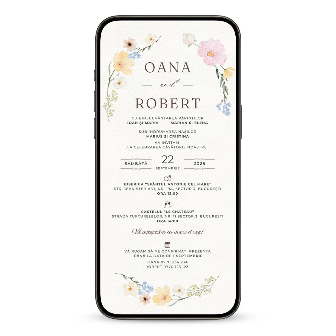 Invitatie Nunta Delicate, Format Digital