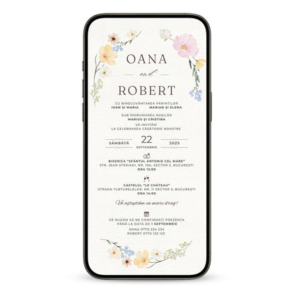 Invitatie Nunta Delicate, Format Digital