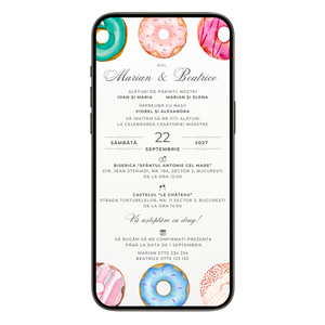 Invitatie Nunta Donuts Fun, Format Digital