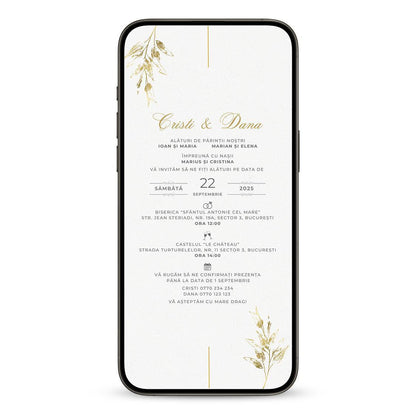 Invitatie Cununie Civila Elegant, Format Digital