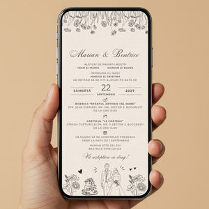 Invitatie Nunta Ever After, Format Digital-BalloonEvents.ro