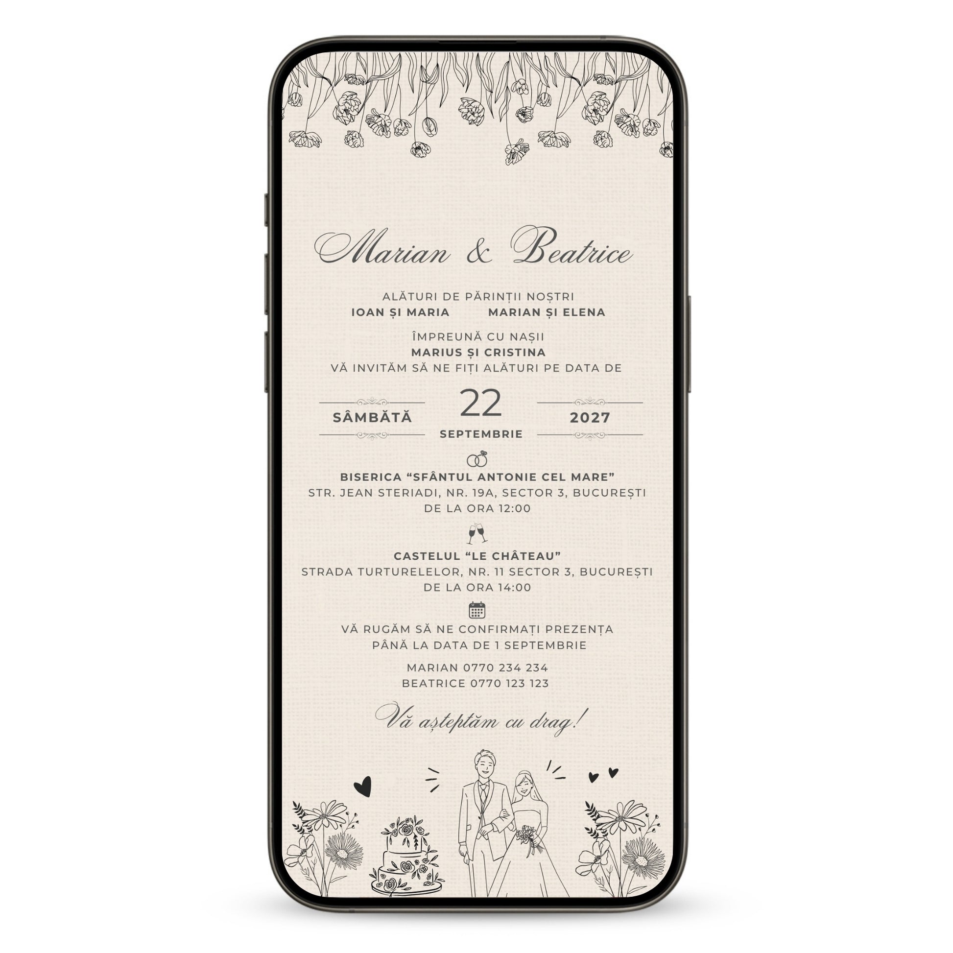 Invitatie Nunta Ever After, Format Digital-BalloonEvents.ro