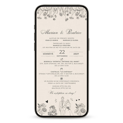 Invitatie Nunta Ever After, Format Digital-BalloonEvents.ro