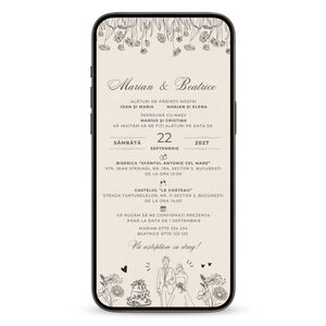Invitatie Nunta Ever After, Format Digital-BalloonEvents.ro