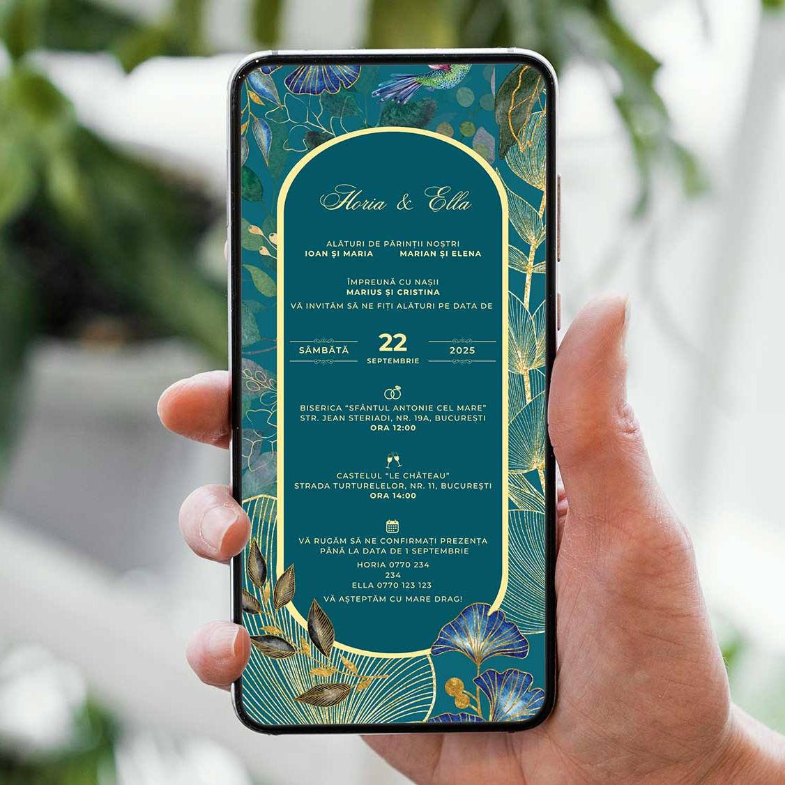 Invitatie Nunta Exotic, Format Digital-BalloonEvents.ro