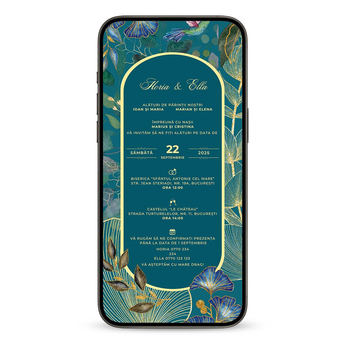 Invitatie Nunta Exotic, Format Digital-BalloonEvents.ro