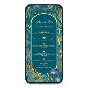 Invitatie Nunta Exotic, Format Digital-BalloonEvents.ro