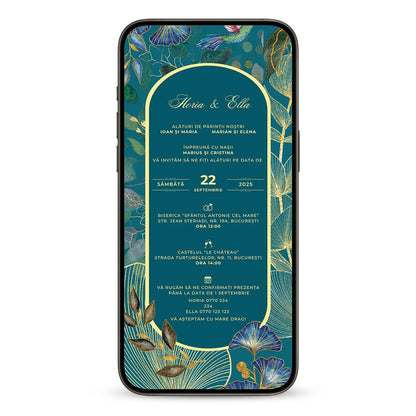 Invitatie Nunta Exotic, Format Digital-BalloonEvents.ro