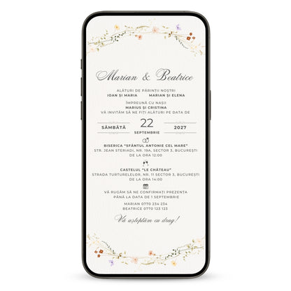 Invitatie Nunta Forever Yours, Format Digital-BalloonEvents.ro