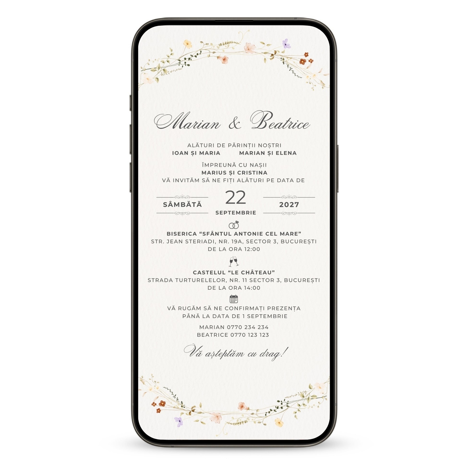 Invitatie Nunta Forever Yours, Format Digital-BalloonEvents.ro