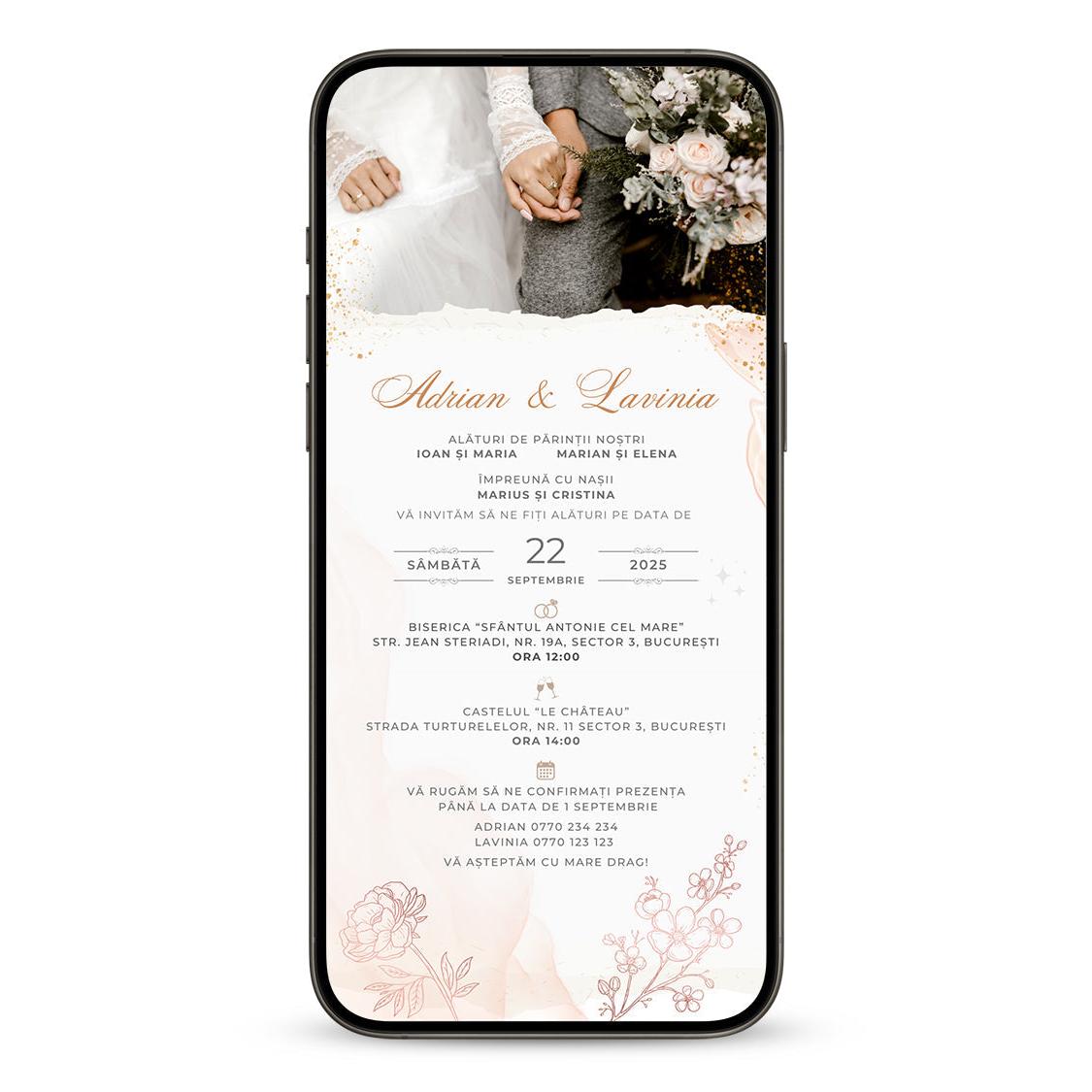 Invitatie Nunta Friends, Format Digital