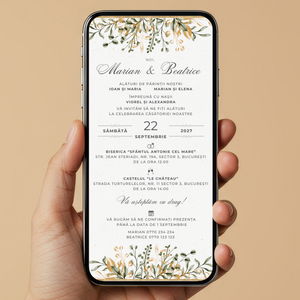 Invitatie Cununie Civila Gold Moments, Format Digital