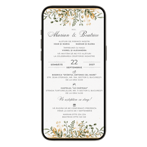Invitatie Nunta Gold Moments, Format Digital