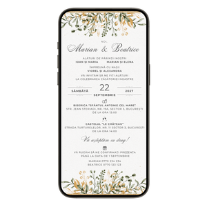 Invitatie Cununie Civila Gold Moments, Format Digital