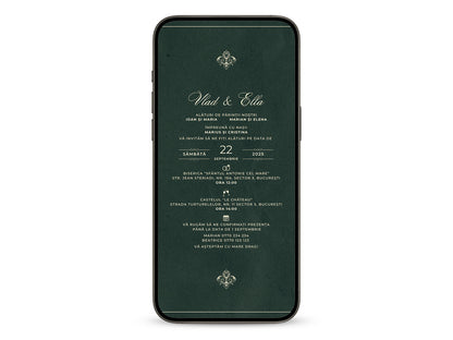 Invitatie Nunta Green Luxury, Format Digital