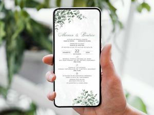 Invitatie Nunta Greenery, Format Digital