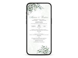 Invitatie Nunta Greenery, Format Digital