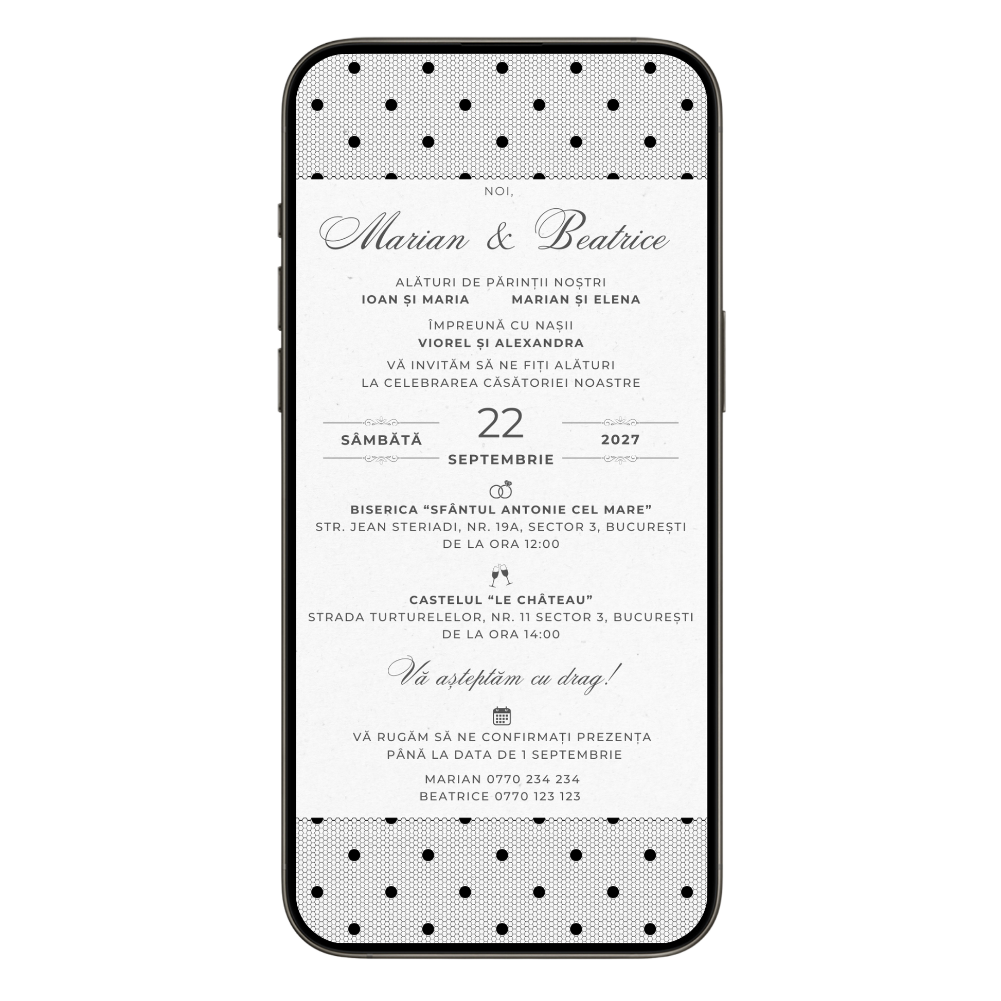 Invitatie Nunta Happy Dots, Format Digital