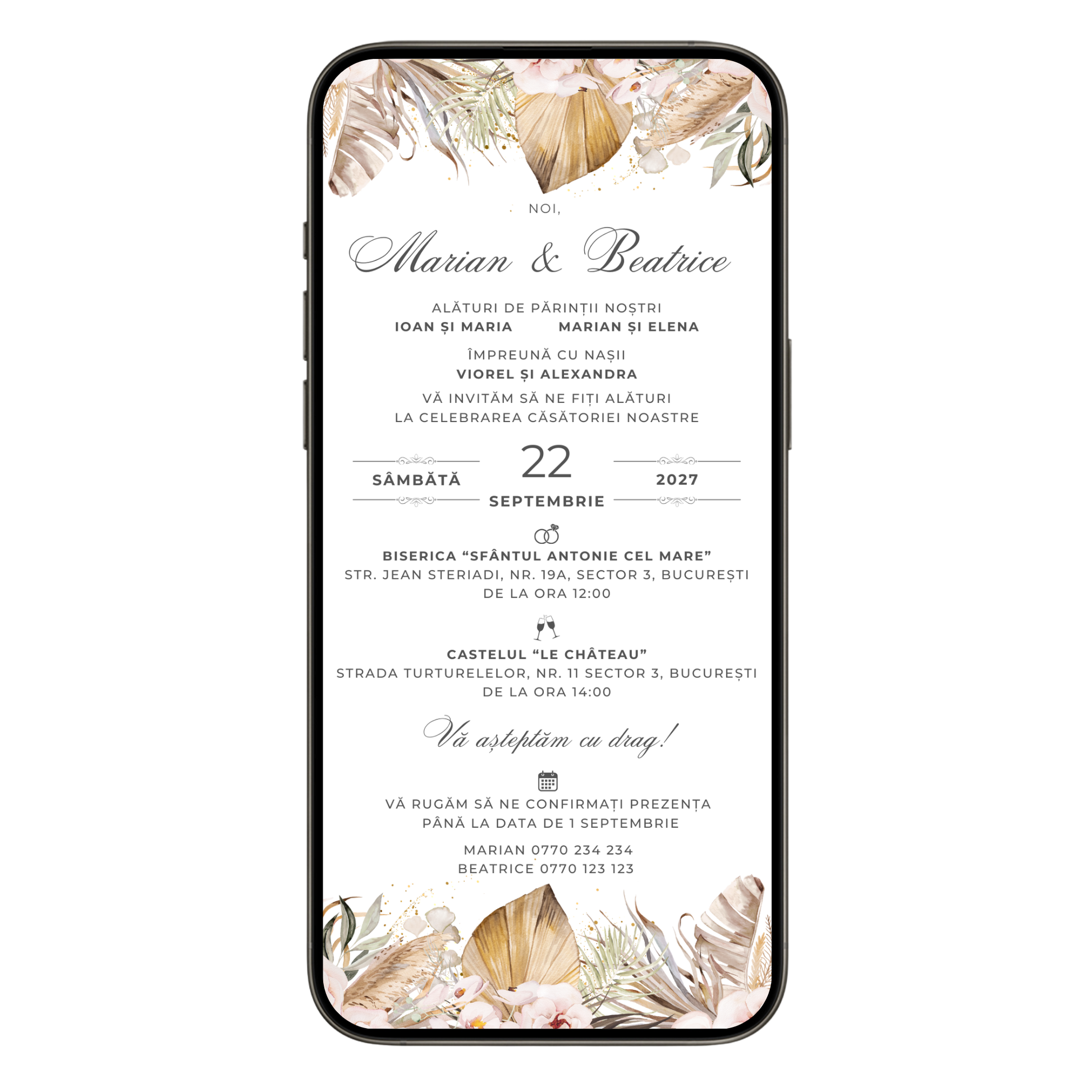 Invitatie Nunta Happy Harmony, Format Digital