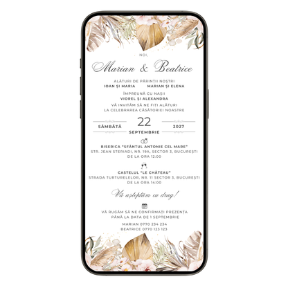 Invitatie Cununie Civila Happy Harmony, Format Digital
