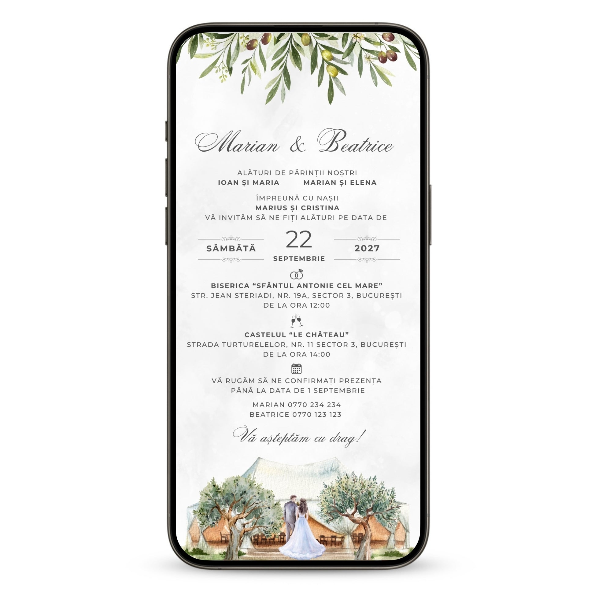 Invitatie Nunta Happy Hearts, Format Digital-BalloonEvents.ro