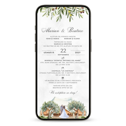 Invitatie Nunta Happy Hearts, Format Digital-BalloonEvents.ro