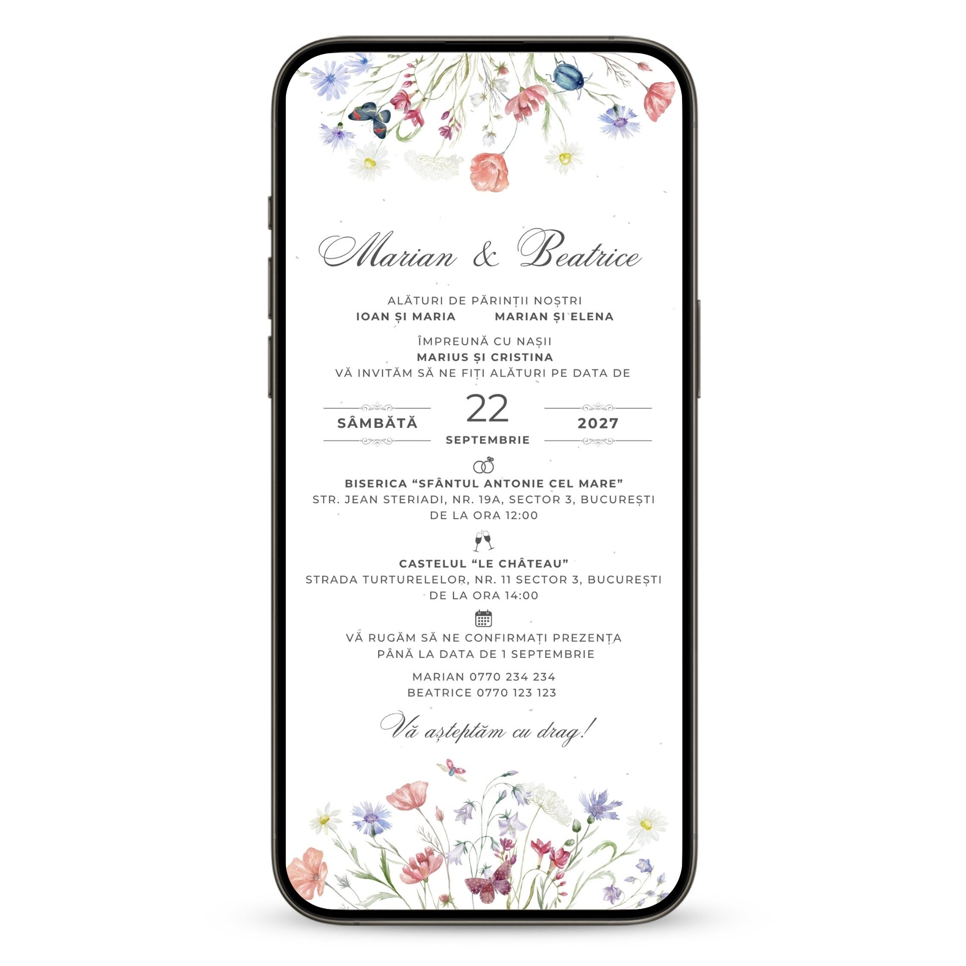 Invitatie Nunta Heart Story, Format Digital-BalloonEvents.ro
