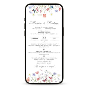 Invitatie Nunta Heart Story, Format Digital-BalloonEvents.ro